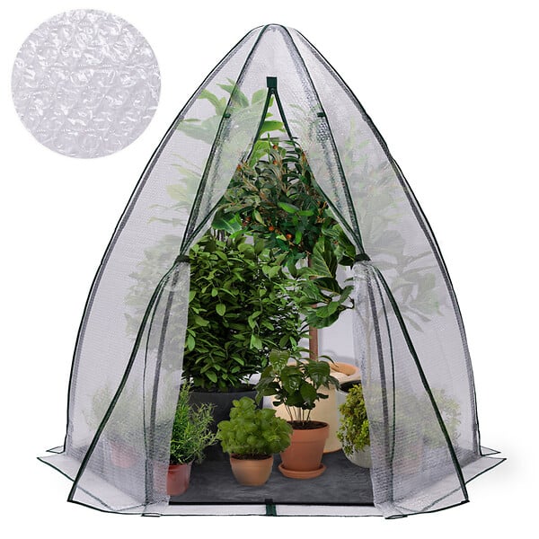 ID MARKET - Serre d'hivernage dôme bâche bulle 160 x 160 x 180 cm maxi chaleur balcon et terrasse - large