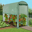 ID MARKET - Serre à tomates de jardin 3m² 3 x 1 x 2 m acier galvanisé + bâche anti-UV relevable avec porte et 2 fenêtres verte - vignette
