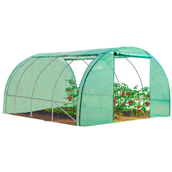 ID MARKET - Serre tunnel de jardin 4 saisons 12M² verte gamme maraîchère ZEBRA 4x3M - large