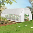 ID MARKET - Serre tunnel de jardin 18M² blanche relevable avec moustiquaire - vignette