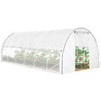 ID MARKET - Serre tunnel de jardin 18M² blanche relevable avec moustiquaire - vignette