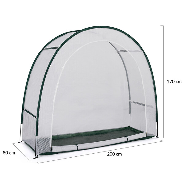 ID MARKET - Serre d'hivernage demi lune 200 x 80 x 170 cm balcon et terrasse - large