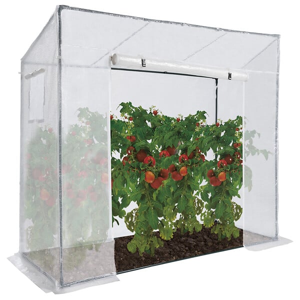ID MARKET - Serre de jardin blanche toutes saisons avec fenêtre et porte zippée - large