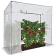 ID MARKET - Serre de jardin blanche toutes saisons avec fenêtre et porte zippée - vignette