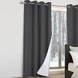 ID MARKET - Lot de 2 rideaux thermiques gris anthracite 135x240 cm - vignette