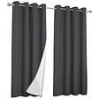 ID MARKET - Lot de 2 rideaux thermiques gris anthracite 135x240 cm - vignette