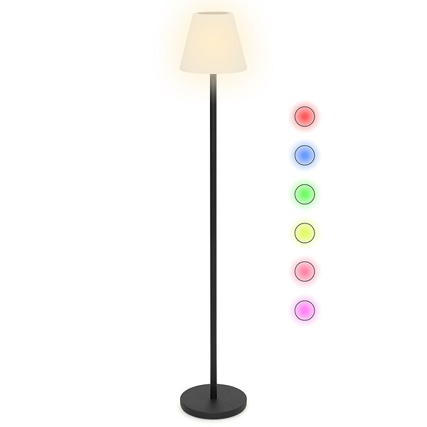 ID MARKET - Lampadaire solaire extérieur avec LED multicolore - large