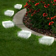 ID MARKET - Lot de 8 pavés solaires en verre 4 LEDS blanches éclairage de jardin - vignette