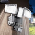 ID MARKET - Projecteur solaire 3 têtes 178 LED détecteur de mouvement - vignette