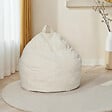 ID MARKET - Pouf poire HORTENSE en velours côtelé beige - vignette