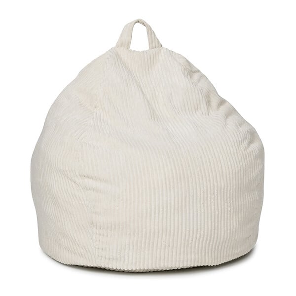 ID MARKET - Pouf poire HORTENSE en velours côtelé beige - large