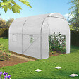 ID MARKET - Bâche de rechange 130 gr/m² pour serre tunnel 6m² blanche 2 sections ROMA - vignette