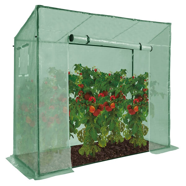 ID MARKET - Serre de jardin verte toutes saisons avec fenêtre et porte zippée - large