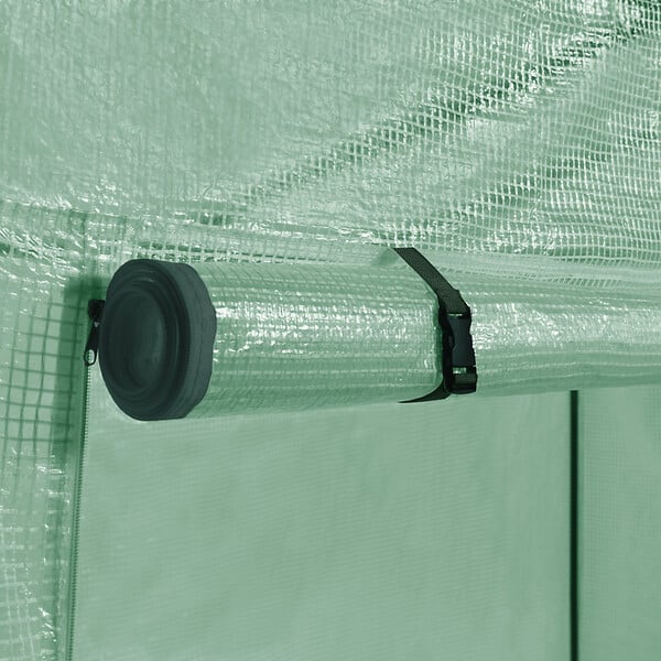 ID MARKET - Serre de jardin verte toutes saisons avec fenêtre et porte zippée - large