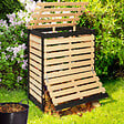 ID MARKET - Bac de compostage en bois 360L - vignette