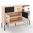 ID MARKET - Buffet 3 portes 3 tiroirs 110 cm SACRAMENTO design industriel - vignette