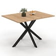 ID MARKET - Table à manger rectangle ALIX 6 personnes pied araignée bois et noir 110 cm - vignette
