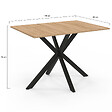 ID MARKET - Table à manger rectangle ALIX 6 personnes pied araignée bois et noir 110 cm - vignette