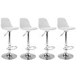 ID MARKET - Lot de 4 tabourets de bar KARL design blanc - vignette