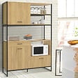 ID MARKET - Buffet de cuisine 120 CM DETROIT meuble 3 portes + 1 tiroir design industriel - vignette