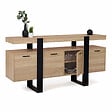 ID MARKET - Buffet 160 cm PHOENIX XXL 4 portes bois et noir - vignette