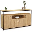 ID MARKET - Buffet 140 cm DETROIT 4 portes avec niche design industriel - vignette