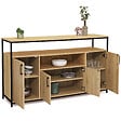 ID MARKET - Buffet 140 cm DETROIT 4 portes avec niche design industriel - vignette