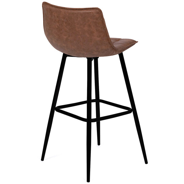 ID MARKET - Lot de 4 tabourets de bar MADY marron vintage - large