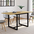 ID MARKET - Table à manger extensible rectangle DETROIT 4-8 personnes design industriel 80-160 cm - vignette