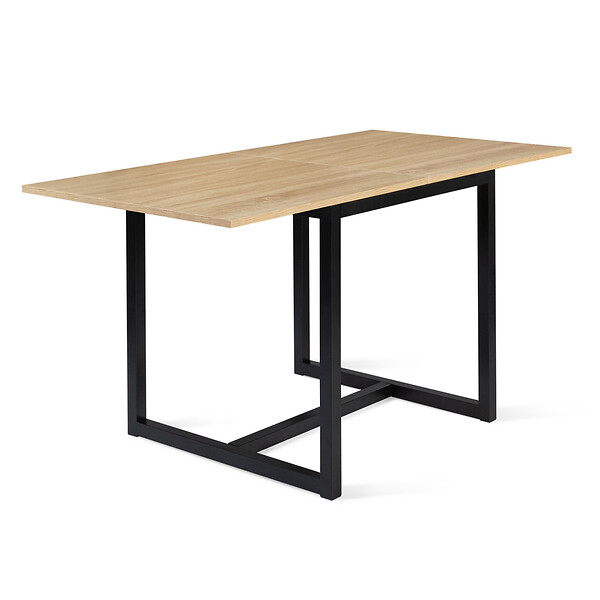 ID MARKET - Table à manger extensible rectangle DETROIT 4-8 personnes design industriel 80-160 cm - large