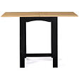 ID MARKET - Table haute de bar extensible DONA 2 à 4 personnes noire plateau façon hêtre 60-120 cm - vignette