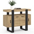 ID MARKET - Buffet 100 cm PHOENIX 4 portes bois et noir - vignette