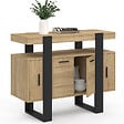 ID MARKET - Buffet 100 cm PHOENIX 4 portes bois et noir - vignette