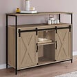 ID MARKET - Buffet 100 cm QUEBEC 2 portes grange coulissantes design industriel - vignette