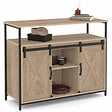 ID MARKET - Buffet 100 cm QUEBEC 2 portes grange coulissantes design industriel - vignette