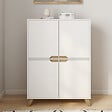 ID MARKET - Meuble de rangement 4 portes HELSINKI scandinave blanc - vignette