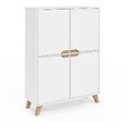 ID MARKET - Meuble de rangement 4 portes HELSINKI scandinave blanc - vignette