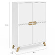 ID MARKET - Meuble de rangement 4 portes HELSINKI scandinave blanc - vignette