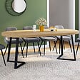 ID MARKET - Table à manger extensible ronde SELMA 4-10 personnes bois et noir 110-200 cm - vignette
