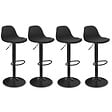 ID MARKET - Lot de 4 tabourets de bar KARL design noir pied noir - vignette