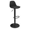 ID MARKET - Lot de 4 tabourets de bar KARL design noir pied noir - vignette