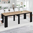ID MARKET - Table console extensible ORLANDO 14 personnes 300 cm bois noir et façon hêtre - vignette