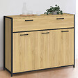 ID MARKET - Buffet 100 cm DETROIT 3 portes et 1 tiroir design industriel - vignette