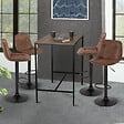 ID MARKET - Lot de 4 tabourets de bar DENVER marron vintage - vignette