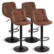 ID MARKET - Lot de 4 tabourets de bar DENVER marron vintage - vignette