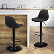 ID MARKET - Lot de 2 tabourets de bar KARL design noir pied noir - vignette