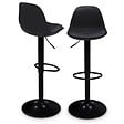 ID MARKET - Lot de 2 tabourets de bar KARL design noir pied noir - vignette