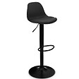 ID MARKET - Lot de 2 tabourets de bar KARL design noir pied noir - vignette