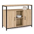 ID MARKET - Buffet 100 cm DETROIT 2 portes avec étagères design industriel (compose ref 15343) - vignette