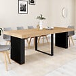 ID MARKET - Table console extensible EDEN 10 personnes 235 cm bois et noir - vignette